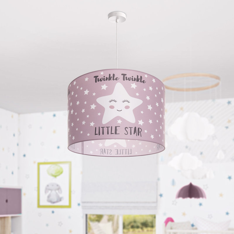 Drum pendant lamp 1-light Sanjay, Pink
