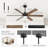 60" Farmhouse Ceiling Fans with Lights and Remote,Industrial Large Ceiling Fan with 6-Speed Reversible DC Motor,Ceiling Fan with Light for Living bedroom Patio