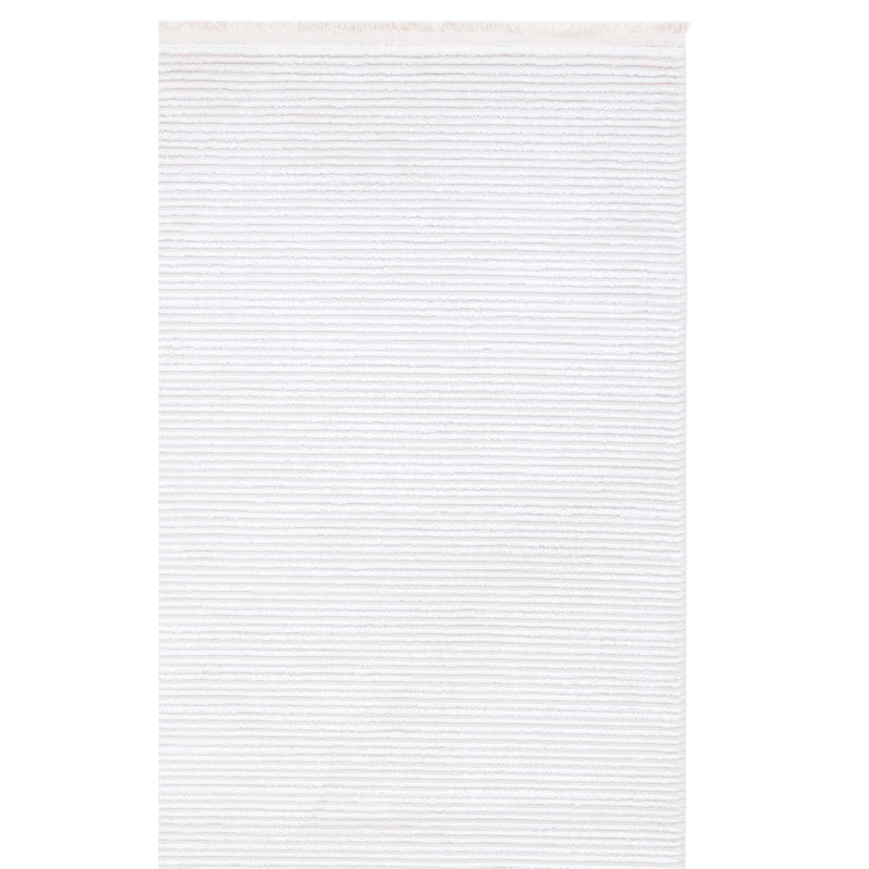 Tapis ivoire tissé à la machine Maayan, Rectangle 5 pi 3 po x 7 pi 6 po
