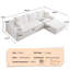 Canapé modulaire à compression douce 2 pièces avec tissu texturé, canapé 3 places et méridienne gauche Anglica-118026026