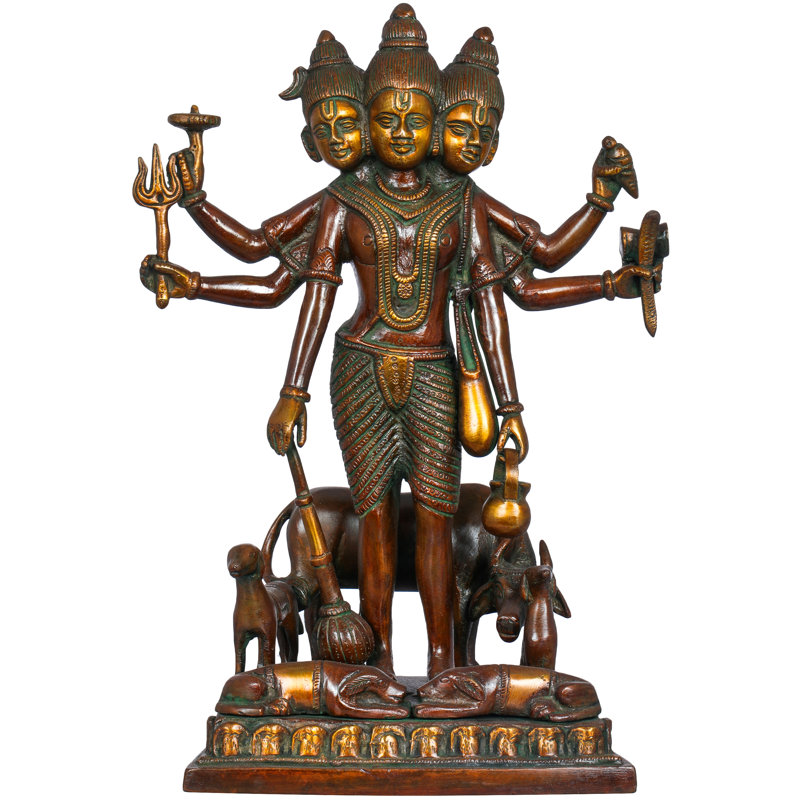 Figurine Lord Dattatreya, Brun / Doré