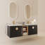 Meuble-lavabo à fermeture en douceur 60 po avec lavabo et petites tablettes de rangement-1146947536