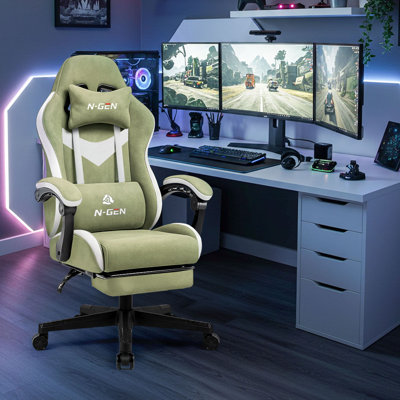 High-Back Adjustable Reclining Ergonomic Fabric PC & Racing Game Chair