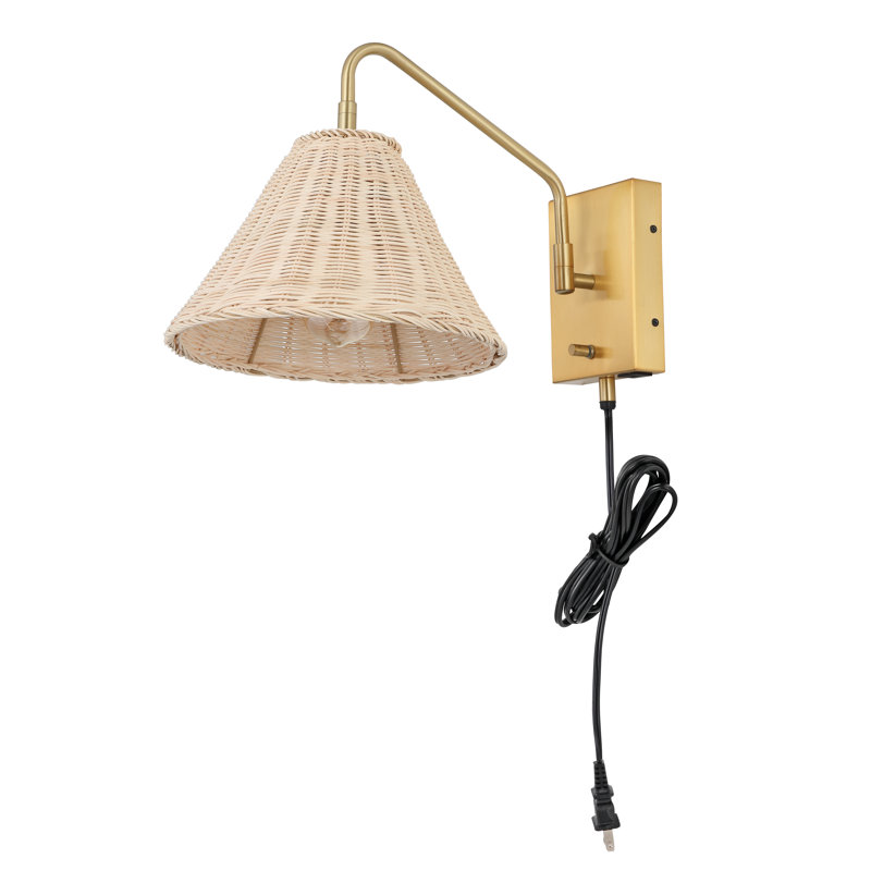 Christoph Plug-in Armed Sconce, Gold