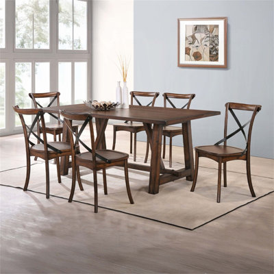 Ensemble de 2 chaises d'appoint à finition chêne foncé avec accents en métal X-Design, parfait pour l'élégance et le confort Mid-Century
