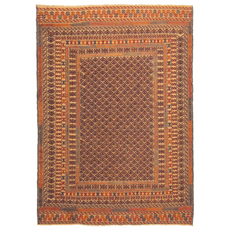Tapisserie Kamin beige Kilim 4 pi 4 po x 6 pi 1 po
