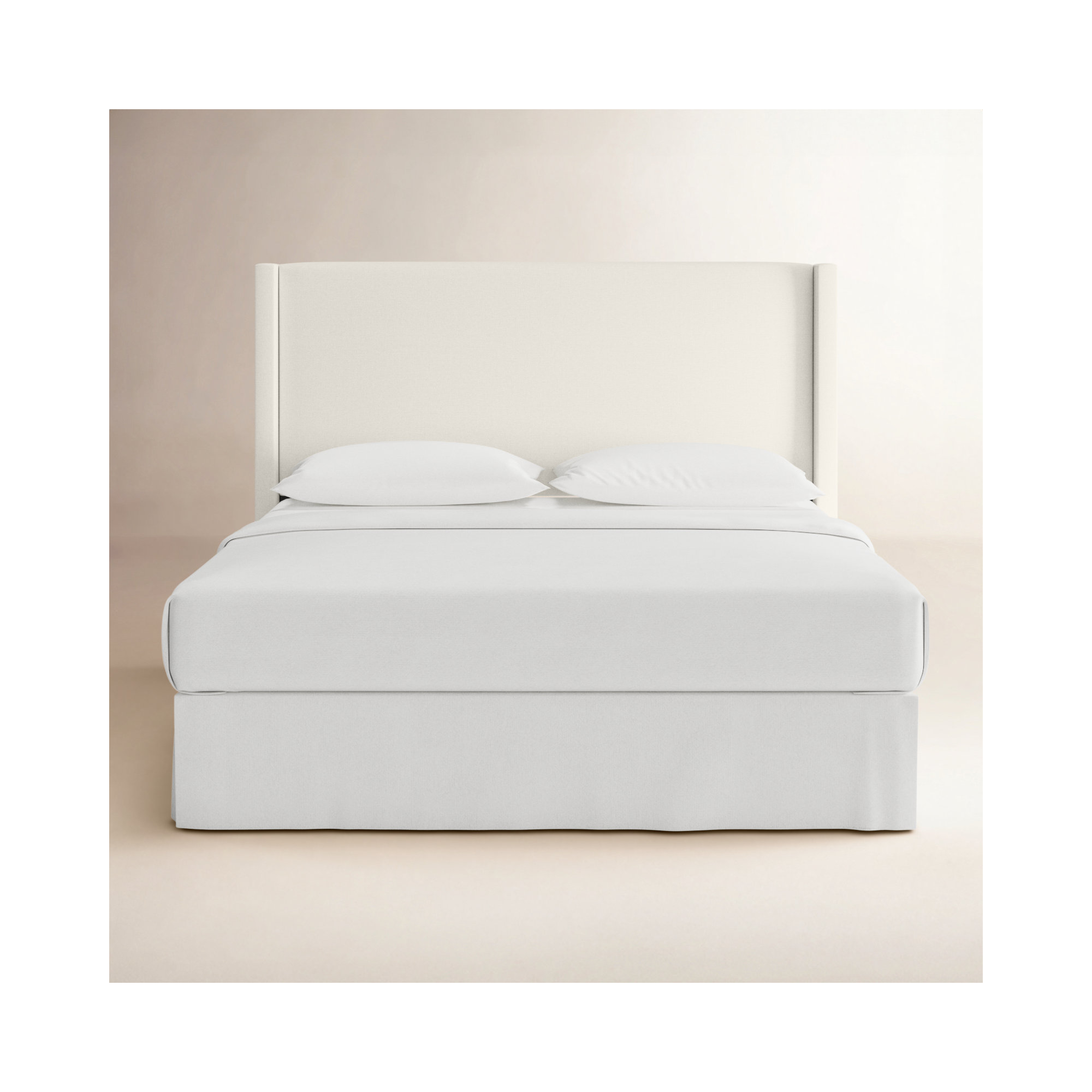 Hanson Upholstered Headboard, California King, Zuma White Textured Linen