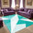 Teal Geometric carpet-easy to clean, machine-washable, soft and comfortable; suitable for door mats, kitchens, living rooms, bedrooms, corridors, and laundry areas. Easy to clean, durable carpet for home decoration.-588610904