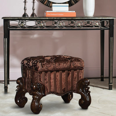 Tabouret de meuble-lavabo en bois rembourré en tissu touffeté Trosky