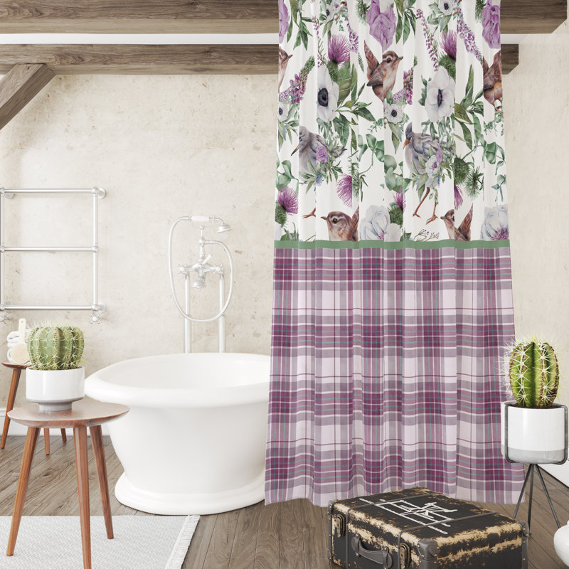 Floral Shower Curtain, 93" H x 70" W