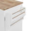 Îlot de cuisine roulant avec rangement, chariot de cuisine avec plateau, 3 tiroirs, 2 tablettes coulissantes et support de rangement interne, îlot de cuisine sur roulettes avec support à épices et support à tour-624978795