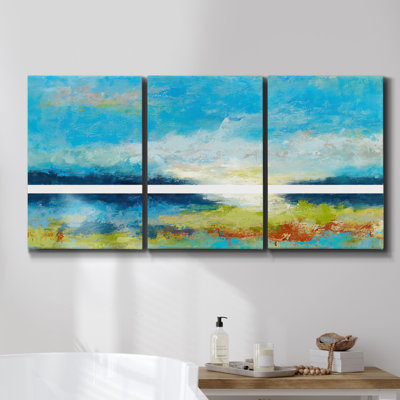 " Cliffs at Pourville, Sunset, 1897 " 3 Piece Art Print