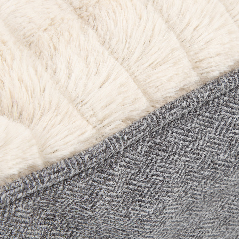 Ellen Polyester Pet Bed, Grey/Ivory