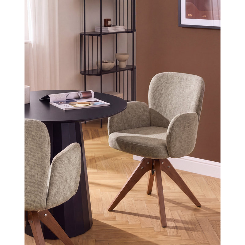 50 cm H Upholstered Dining Chair, Beige, Beige