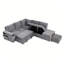 Canapé-lit modulaire rembourré en L avec espace de rangement, ports USB et porte-gobelets sur les accoudoirs-114234554
