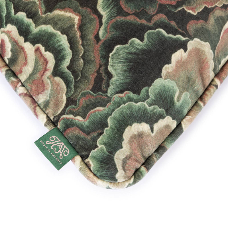 TRAMETES Velvet Medium Piped Cushion - Hosta