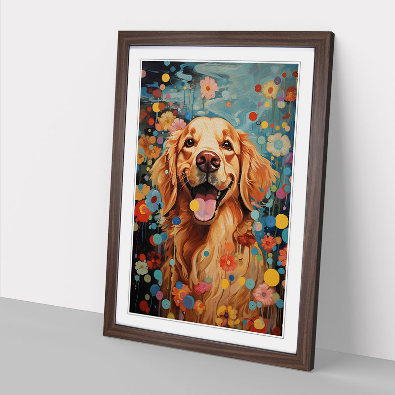 Golden Retriever Dadaism - Framed Print, 46cmH x 34cmW