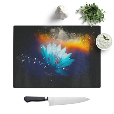 Tempered Glass Lotus Flower Chopping Board