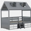 Structure de lit simple en bois, gris