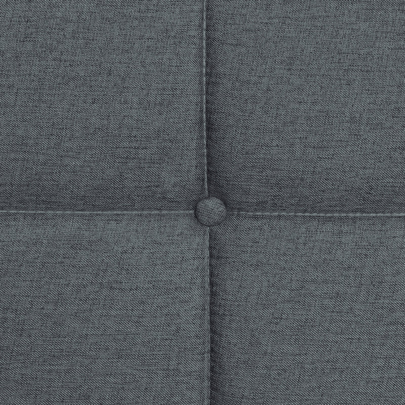 Structure de lit pour grand lit gris foncé avec tête de lit en lin - capitonnage moderne, sans sommier, support à lattes de bois, assemblage facile, capacité de poids de 600 lb, tête de lit tapissier, installation
