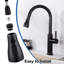 Robinet de cuisine rétractable extractible 3 modes avec 11 adaptateurs en noir mat-98449461