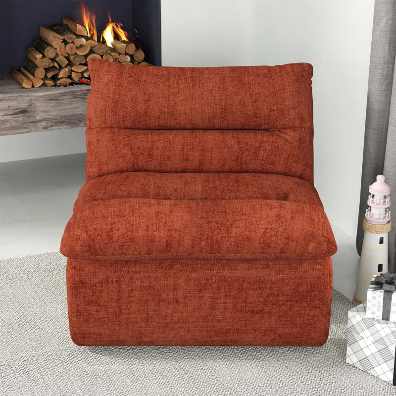 Comfortable Armless Lounge Chair for Various Spaces, Enhancing Relaxation, Orange