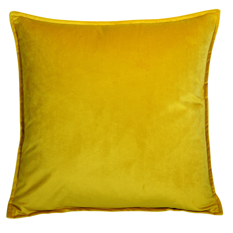 Housse de coussin en velours, Jaune citron, 20 po x 20 po