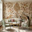 Papier peint floral vintage avec oiseaux, fresque murale traditionnelle-59960229-59959900