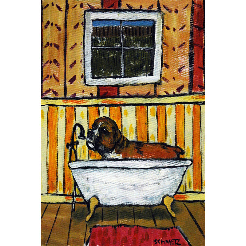 «Boxer Bath» par Jay Schmetz - reproduction sur toile, H 60 po x l 40 po