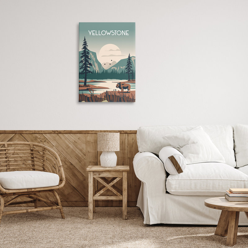 Art mural sur toile Yellowstone Landmark View par Omar Escalante, H 30 po x l 20 po