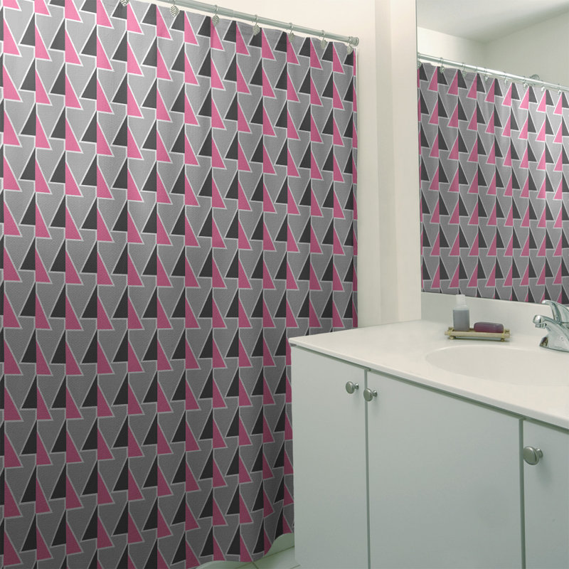 Rideau de douche à flèches décalées, Rose