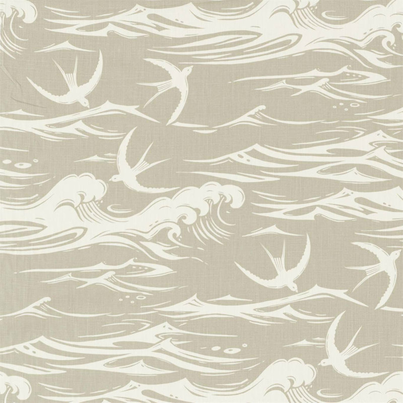 Swallows at Sea Fabric, Linen