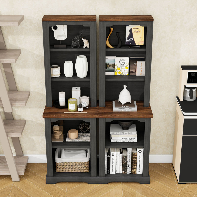 Armoire haute autoportante avec tablettes, Noir