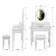 Ensemble de coiffeuse 4 tiroirs avec miroir et tabouret rembourré-1551406976