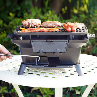 Lodge Cast Iron Sportsman's Pro Black Portable Charcoal Grill at