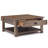 Monroe 38"W Solid Acacia Rustic Square Coffee Table with Large Drawer and Open Shelf-12130262