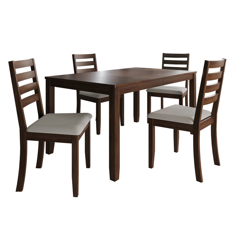 Ocossio 4 - Person Four Leg Dining Set, Brown