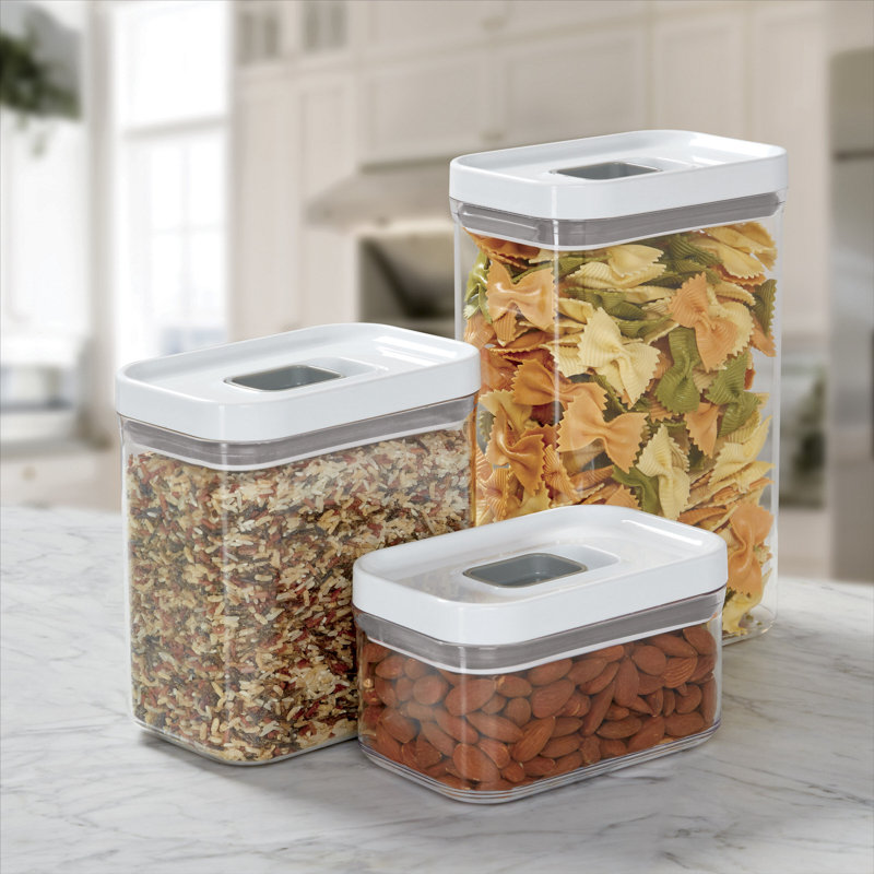 Copco Set Of 3 Clear Rectangular Storage Containers