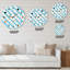 Horloge murale 3D blanche et bleue VI - Mid-Century-73142912