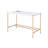 White & Gold Finish Writing Desk W/Usb