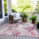 Machine Washable Indoor/Outdoor Xhevrie Pink Rug