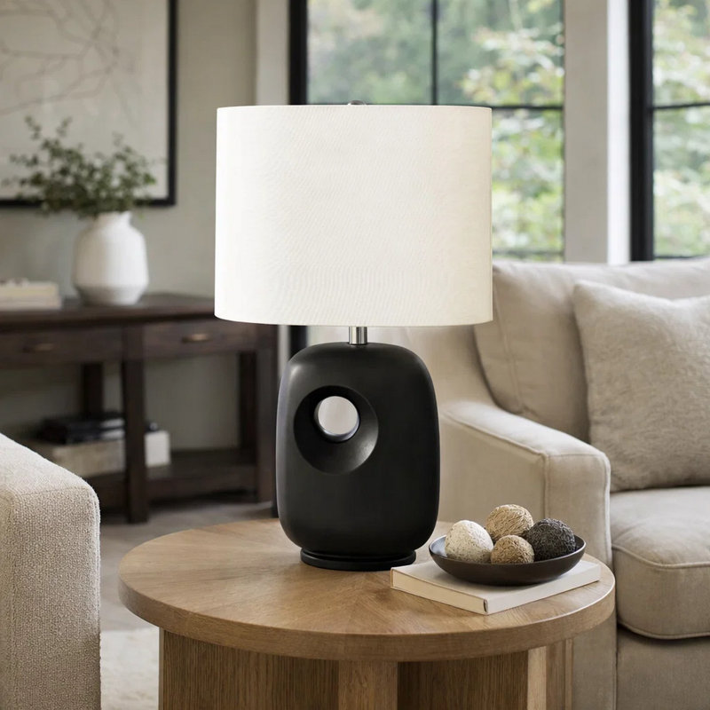 Lampe de table contemporaine et moderne, Noir / argenté