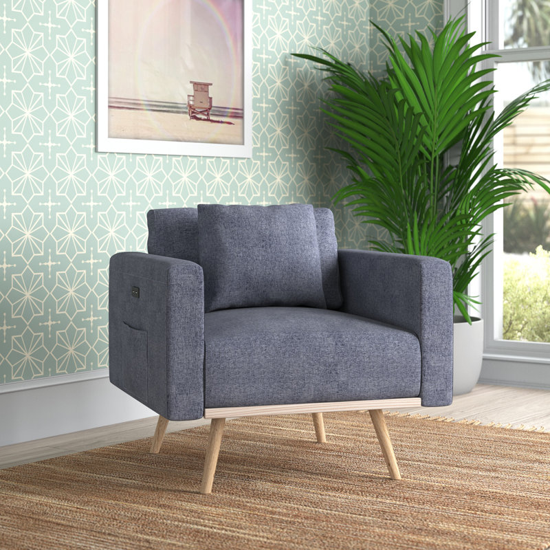 Abdulkadyr Upholstered Armchair, Dark Gray