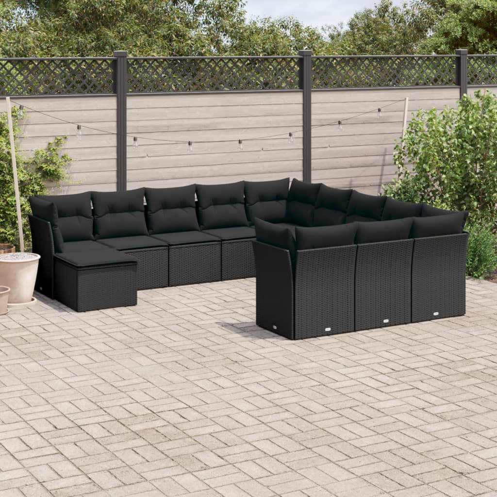 Vidaxl 12-Tlg. Garten-Sofagarnitur aus Polyrattan mit Kissen