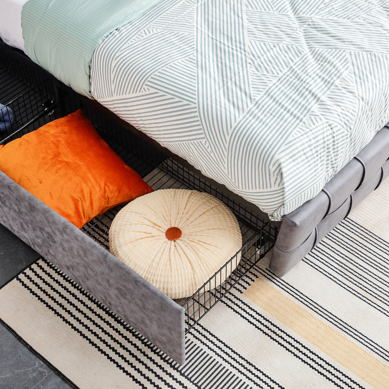 Upholstered Platform Storage Bed, Queen