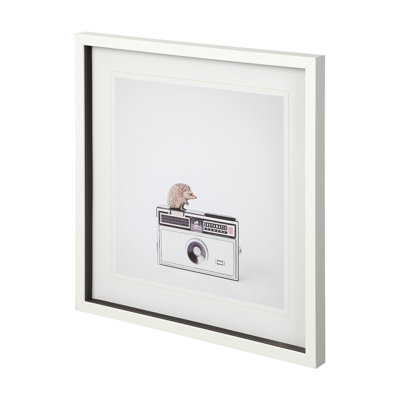 Renard et appareil photo rétro par Susannah Tucker, reproduction d'art encadrée sous verre