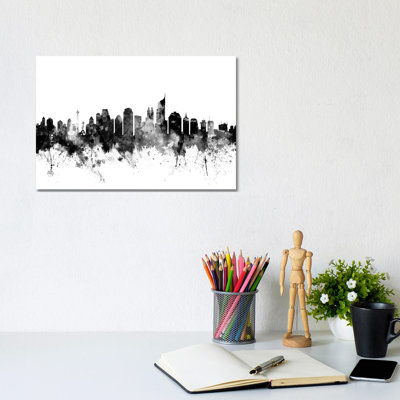 Jakarta, Indonesia In Black And White by Michael Tompsett - Wrapped Canvas Gallery-Wrapped Canvas Giclée