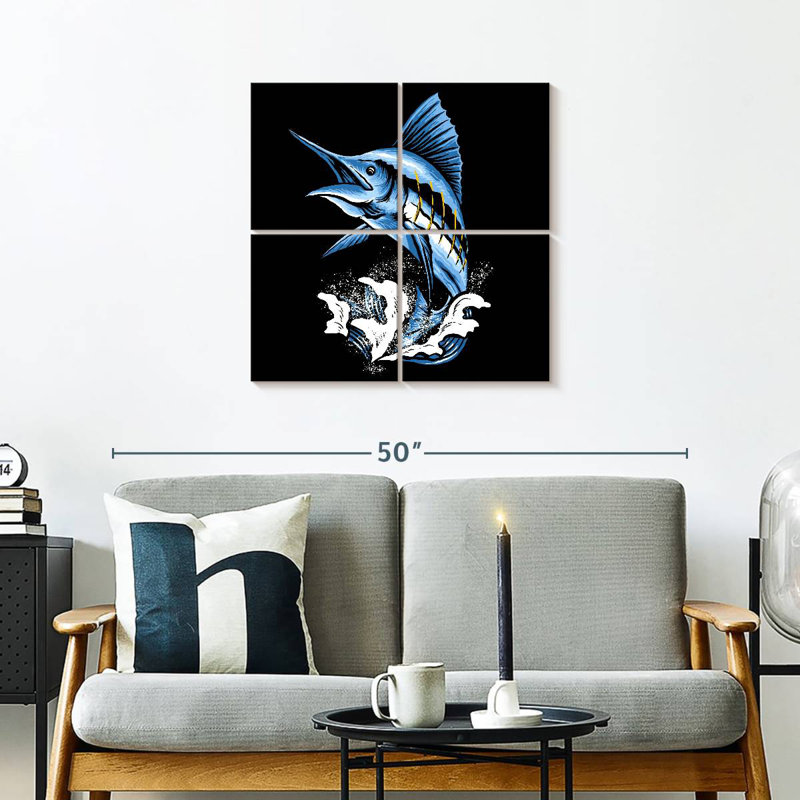 Brampt Jumping Marlin Fish, 26" H x 26" W
