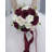 Artificial bride bouquet white and red roses