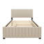 Lit plateforme double en velours avec lit gigogne simple-1114805353